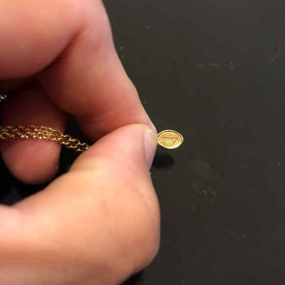 VTG AVON Gold Chain Necklace W/Purple Gemstone Pendant 80s - Picture 3 of 4